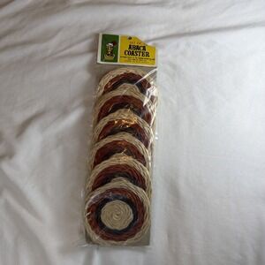Vintage Abaca Tiki Style Coasters Set‎ Of 6 Still Sealed NEW
